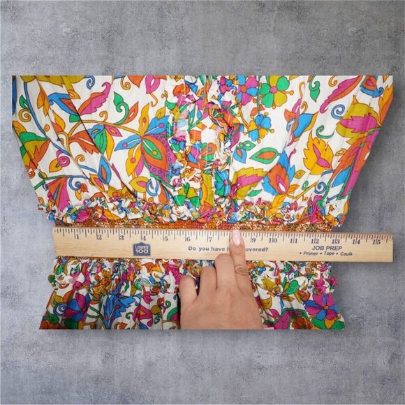 House of Harlow 1960 Nicole Richie Boho Paisley Mini Dress Medium Colorful Puff - Picture 15 of 16